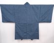Photo4: 6011T02z600 Vintage Japanese Kimono Silk Men's HAORI Dragon Blue-Gray (4)