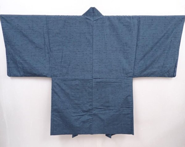 Photo4: 6011T02z600 Vintage Japanese Kimono Silk Men's HAORI Dragon Blue-Gray (4)