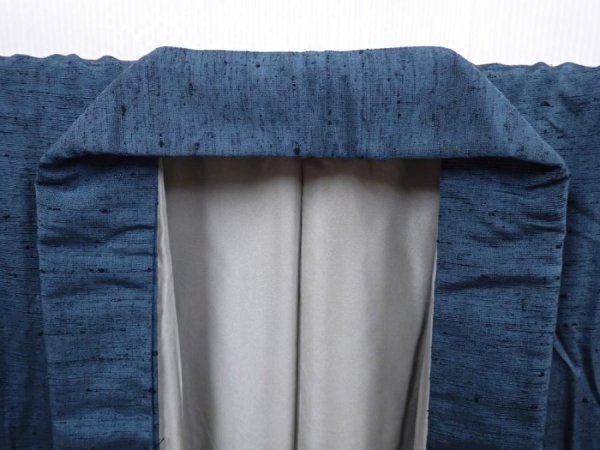 Photo4: 6011T03z770 Vintage Japanese Kimono Silk Men's   Blue-Gray (4)