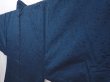 Photo6: 6011T04z690 Vintage Japanese Kimono Silk Men's HAORI Samurai Navy-Gray (6)