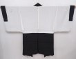Photo5: 6011T05z610 Vintage Japanese Kimono Silk Men's HAORI Plain Black (5)