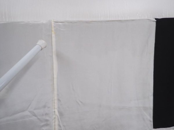 Photo8: 6011T05z610 Vintage Japanese Kimono Silk Men's HAORI Plain Black (8)