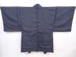 Photo5: 6011T06z680 Vintage Japanese Kimono Silk Men's HAORI Scenery Dark gray (5)