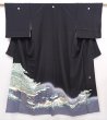 Photo1: 6011T08z1450  Japanese Kimono Silk Artist work TOMESODE  Black (1)