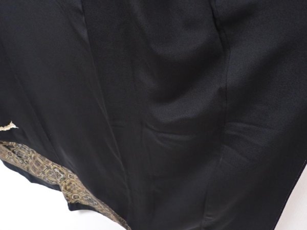 Photo4: 6011T09z1130 Vintage Japanese Kimono Silk TOMESODE Phoenix Black (4)