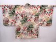 Photo1: 6012T01z420 Vintage Japanese Kimono Silk MEISEN HAORI Plum blossom (1)