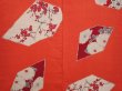 Photo3: 6012T02z550 Vintage Japanese Kimono Silk HAORI Plum blossom Tomato red (3)