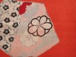 Photo4: 6012T02z550 Vintage Japanese Kimono Silk HAORI Plum blossom Tomato red (4)