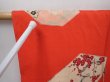Photo5: 6012T02z550 Vintage Japanese Kimono Silk HAORI Plum blossom Tomato red (5)