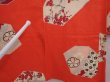 Photo6: 6012T02z550 Vintage Japanese Kimono Silk HAORI Plum blossom Tomato red (6)
