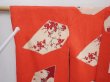 Photo8: 6012T02z550 Vintage Japanese Kimono Silk HAORI Plum blossom Tomato red (8)