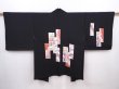 Photo1: 6012T05z550 Vintage Japanese Kimono Silk HAORI Princess Black (1)