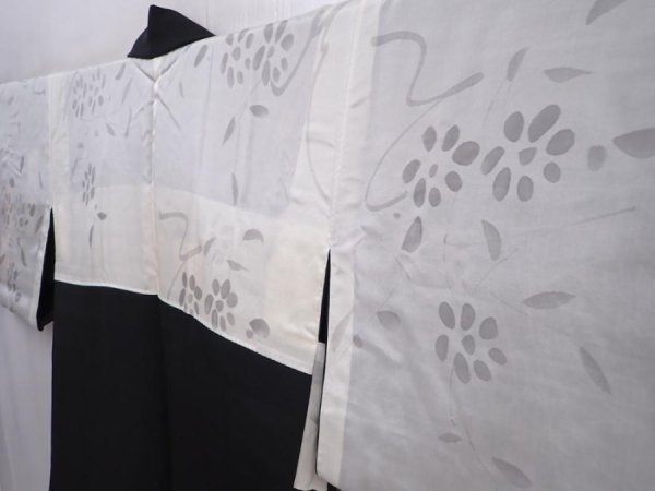 Photo7: 6012T05z550 Vintage Japanese Kimono Silk HAORI Princess Black (7)