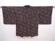 Photo1: 6012T07z730 Vintage Japanese Kimono Silk URUSHI HAORI Flower Silver (1)