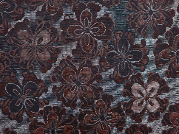 Photo4: 6012T07z730 Vintage Japanese Kimono Silk URUSHI HAORI Flower Silver (4)