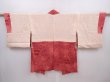 Photo6: 6012T08z580 Vintage Japanese Kimono Silk HAORI Flower Red-Pink (6)