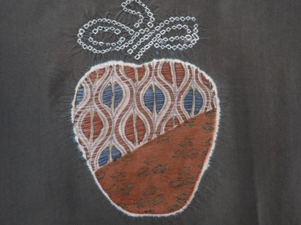 Photo4: 6012T10z680 Vintage Japanese Kimono Silk Men's HAORI Tea ceremony (4)