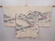 Photo1: 6012T13z590 Vintage Japanese Kimono Silk HAORI Scenery Off-white (1)
