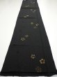 Photo5: 3D04z110  Japanese Kimono Silk  FABRIC Sakura Black 69.3x14.8 (5)
