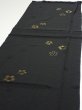 Photo3: 3D05z110  Japanese Kimono Silk  FABRIC Sakura Black 68.5x14.6 (3)