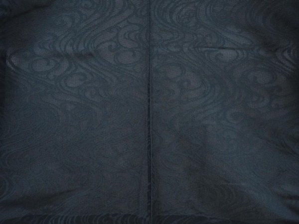 Photo3: 6015T01z220 Vintage Japanese Kimono Silk See through HAORI Stream Dark green-gray (3)