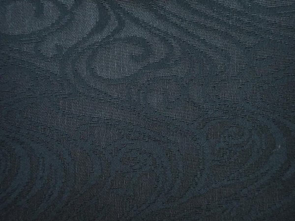 Photo4: 6015T01z220 Vintage Japanese Kimono Silk See through HAORI Stream Dark green-gray (4)