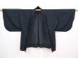 Photo5: 6015T01z220 Vintage Japanese Kimono Silk See through HAORI Stream Dark green-gray (5)