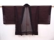 Photo1: 6015T02z190 Vintage Japanese Kimono Silk See through HAORI Flowers Black (1)