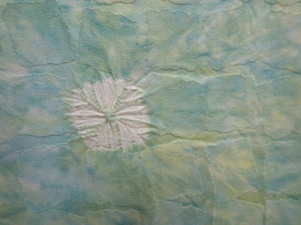 Photo4: 6015T05z560 Vintage Japanese Kimono Silk HAORI  Mint green (4)