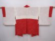 Photo7: 6015T10z530 Vintage Japanese Kimono Silk HAORI Rose Dark red (7)