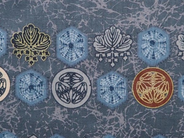 Photo4: 6015T12z490 Vintage Japanese Kimono Muslin Men's JUBAN  Blue-Gray (4)