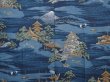 Photo3: 6015T13z470 Vintage Japanese Kimono Muslin Men's JUBAN Castle Navy (3)