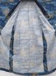 Photo8: 6015T13z470 Vintage Japanese Kimono Muslin Men's JUBAN Castle Navy (8)