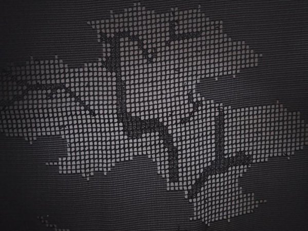 Photo4: 6016T02z280 Vintage Japanese Kimono Silk See through HAORI Tree Black (4)