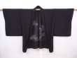 Photo5: 6016T02z280 Vintage Japanese Kimono Silk See through HAORI Tree Black (5)