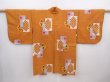 Photo1: 6016T03z380 Vintage Japanese Kimono Silk MEISEN HAORI  Orange-Brown (1)