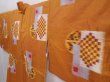 Photo2: 6016T03z380 Vintage Japanese Kimono Silk MEISEN HAORI  Orange-Brown (2)