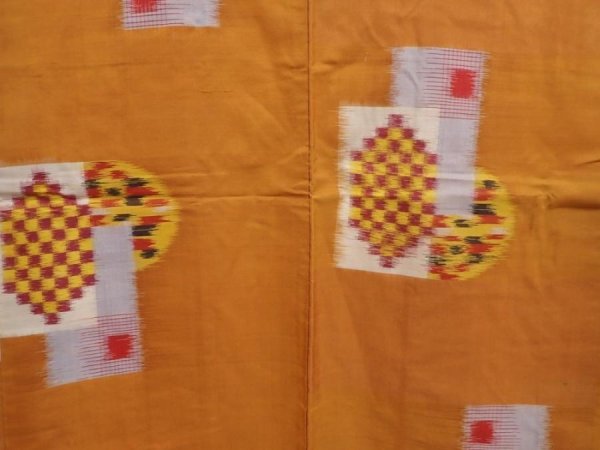 Photo3: 6016T03z380 Vintage Japanese Kimono Silk MEISEN HAORI  Orange-Brown (3)