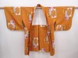 Photo7: 6016T03z380 Vintage Japanese Kimono Silk MEISEN HAORI  Orange-Brown (7)