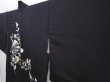 Photo2: 6016T04z550 Vintage Japanese Kimono Silk HAORI Flowers Black (2)