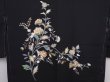 Photo3: 6016T04z550 Vintage Japanese Kimono Silk HAORI Flowers Black (3)