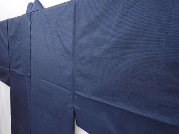 Photo2: 6016T10z730 Vintage Japanese Kimono Silk Men's   Navy (2)