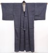 Photo5: 6016T11z540 Vintage Japanese Kimono Silk Men's   Dark gray (5)