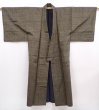 Photo6: 6016T12z780 Vintage Japanese Kimono Silk Men's   Dark olive (6)