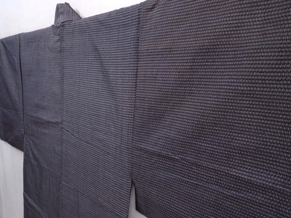 Photo2: 6016T13z800 Vintage Japanese Kimono Silk Men's   Gray (2)