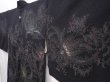 Photo2: 6016T14z620 Vintage Japanese Kimono Silk HAORI Flowers Black (2)