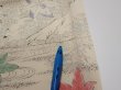 Photo6: 3D01z70  Japanese Kimono Silk  FABRIC Maple Smoky white 45.7x14.2 (6)
