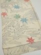Photo2: 3D02z70  Japanese Kimono Silk  FABRIC Maple Smoky white 46.1x14.2 (2)