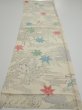 Photo5: 3D02z70  Japanese Kimono Silk  FABRIC Maple Smoky white 46.1x14.2 (5)
