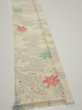 Photo2: 3D07z50  Japanese Kimono Silk  FABRIC Maple Smoky white 57.5x7.7 (2)